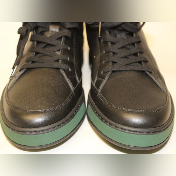 NWT Gucci Men’s Black and Green Snakeskin & Leather Sneakers 368423 - US Sz 10.5 - Picture 3 of 16